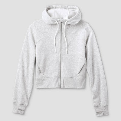 Women's Fleece Full Zip Hooded Sweatshirt - Gray XL