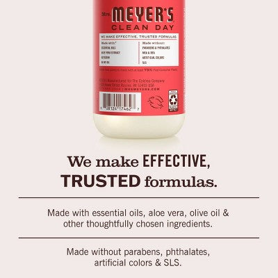 Mrs. Meyer's Clean Day Hand Soap - Rhubarb - 12.5oz: Paraben-Free, Phthalate-Free, Animal By-Product-Free, Pump Bottle