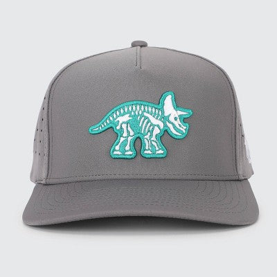 Waggle Adult Polyester Triceratops Baseball Hat - Dark Gray: Adjustable Snapback, One Size