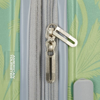 American Tourister Modern Hardside Carry On Spinner Suitcase - Green Palms: Botanical ABS Shell