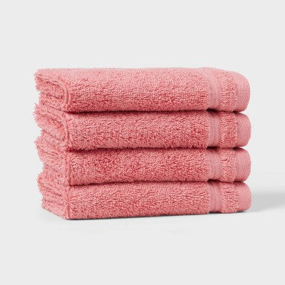 4pk Total Fresh Antimicrobial Washcloth Set Pink - Threshold
