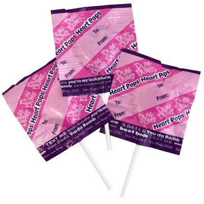 DumDums Valentine's Day Heart Pops Classroom Exchange Candy Box - 8.8oz/25ct
