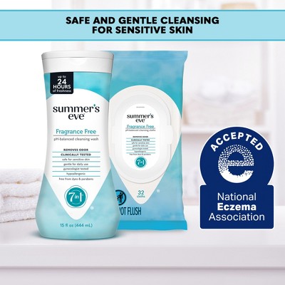 Summer's Eve Fragrance Free Feminine Cleansing Wipes - 32ct