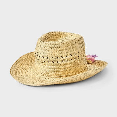 Girls' Paper Straw Cowboy Hat - art class Brown