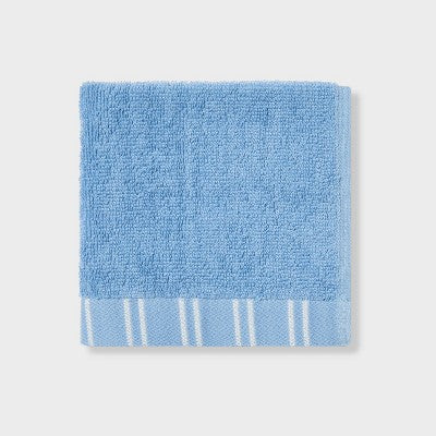 6pc Everyday Striped Dorm Towel Set Blue/White - Room Essentials