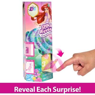 Disney Princess Spin & Reveal Ariel Fashion Doll & Accessories with 11 Surprises