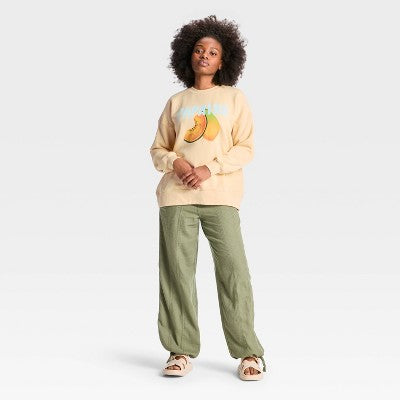 Women's Oversized Pullover Sweatshirt Wild Fable Yellow Fruit S