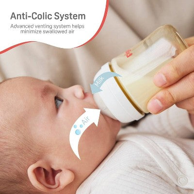 Pigeon Nurture & Nest Wide-Neck Anti-colic Glass Baby Bottles with Nipples - 5 fl oz/2pk