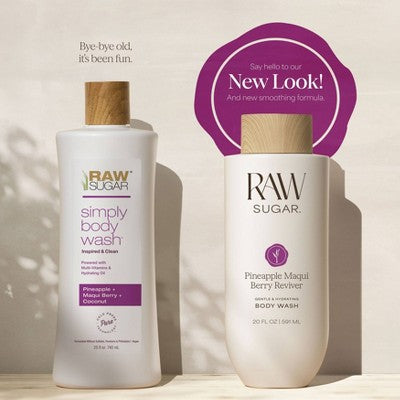 Raw Sugar Gentle and Hydrating Body Wash - Pineapple Maqui Berry Reviver - 20 fl oz