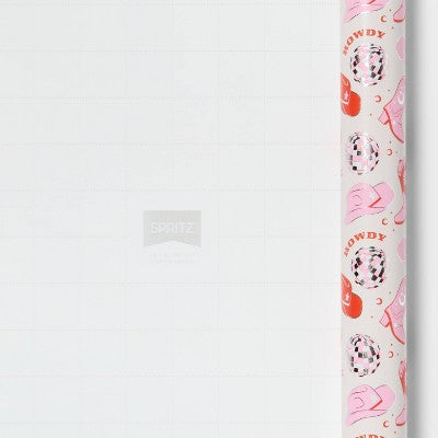 96"x30" Disco Cowboy Birthday Gift Wrapping Paper Pink - Spritz (LOCAL PICKUP ONLY)