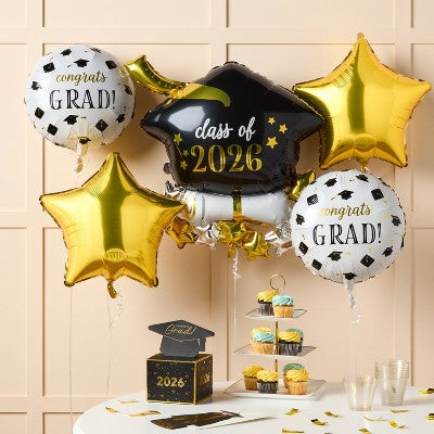 5pc Graduation Foil Balloon Bundle - Spritz
