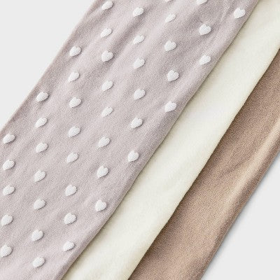 Baby Girls' 3pk 'Hearts and Solid' Printed Tights - Cat & Jack 6-12M