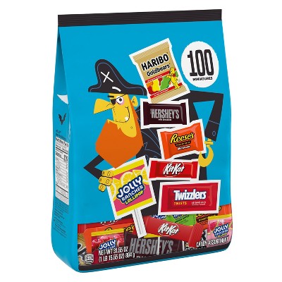 HERSHEY'S Chocolate and Sweets Assorted Halloween Candy Miniatures - 31.55oz/100pc