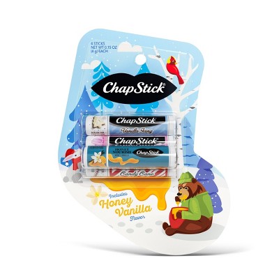 Chapstick Honey Nourish Lip Balm Treatments - Honey Vanilla/Candy Cane/Vanilla Icing/Cotton Candy - 4pk