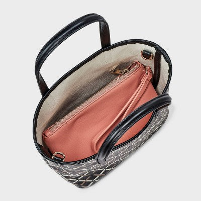 Mini Coated Canvas Tote Bag - A New Day Black