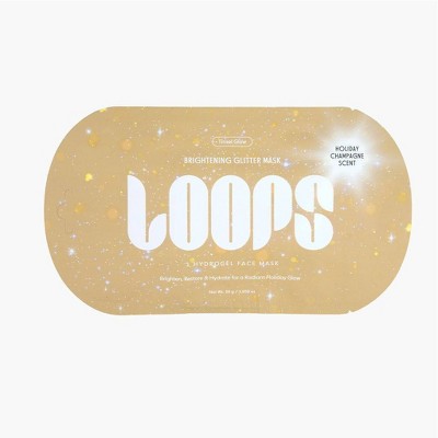 LOOPS Tinsel Glow Brightening Hydrogel Face Mask - 1.06oz: Paraben-Free, Phthalate-Free, Artificial Fragrance-Free, Ideal for Eye Area, All Skin Types