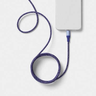 6ft USB-C to Lightning Braided Cable - heyday Future Dusk Dark Blue