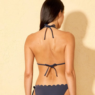 Women's Scallop Edge Triangle Bikini Top - Shade & Shore Gray M