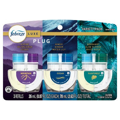 Febreze Plug Triple Air Freshener Refills - Mixed Elemental - 2.63 fl oz/3ct