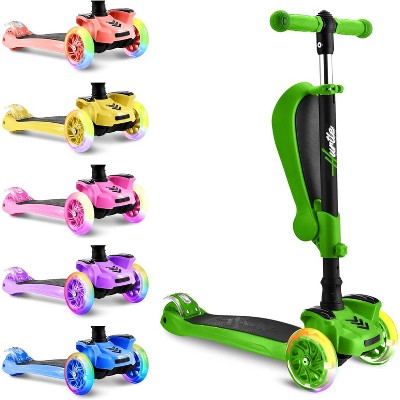 Hurtle 3-Wheeled Scooter for Kids - Wheel LED Lights - Green (LOCAL PICKUP ONLY)