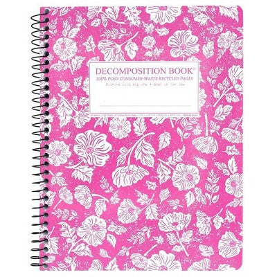 Decomposition Book 7.5"x9.75" 160 Pages College Ruled Spiral Notebook Marshmallow Flower