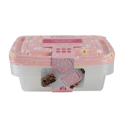 Cook With Color Floral 6pk 5c Semi Durable Food Storage Containers