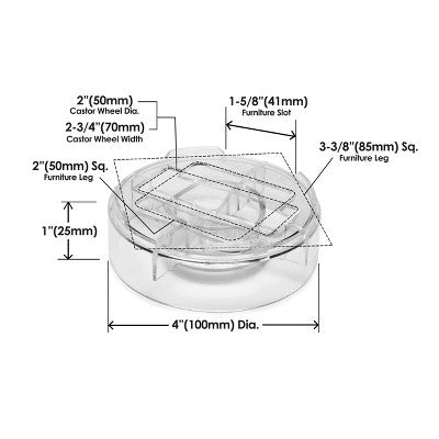 Slipstick Stack-Its 1" tall Clear Stackable Furniture and Chair Riser 3.5" Round: Floor Care Accessories, 8 Pack
