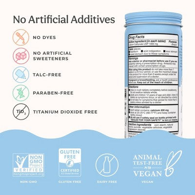 Wonderbelly Digestive Antacid Tablets - Vanilla Bean - 60ct