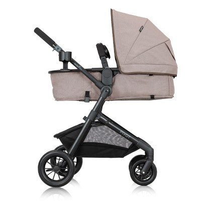 Evenflo Pivot Modular Travel System with LiteMax Infant Car Seat with Anti-Rebound Bar - Desert Tan (LOCAL PICKUP ONLY)