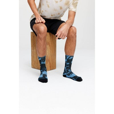 STANCE x WADE Men's Segment Crew Socks - Navy Blue 6-12