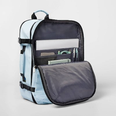 35L Travel Backpack Muddy Aqua - Open Story: Water-Resistant