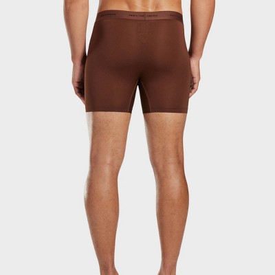 Pair of Thieves Men's 3pk Quick Dry Poly Boxer Briefs - Brown S: Tagless, Full Waistband Elastic, Flat Seams, Machine Washable