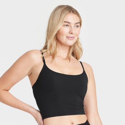 Women's Cotton Stretch Cropped Tank Top - Auden Black XXL