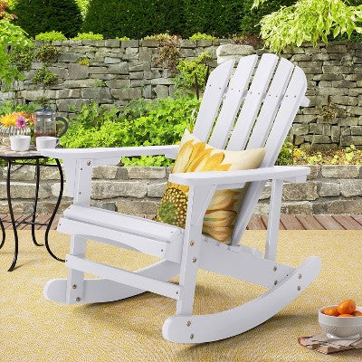 Saint Birch Waterfall Adirondack Rocking Chair, White (LOCAL PICKUP ONLY)