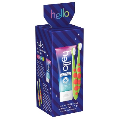 hello Kids' Holiday Stocking Stuffer, Toothbrush and Toothpaste Gift Set - 3ct