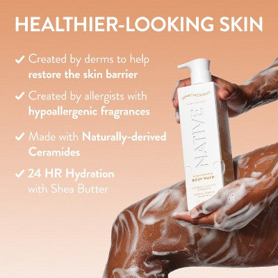Native Sensitive Series Hypoallergenic Fragrance 24-Hour Hydrating Body Wash - Bare Coconut - 18 fl oz: Paraben-Free, Sulfate-Free