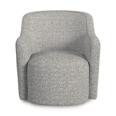 HomePop Upholstered Swivel Accent Chair White/Gray Boucle (LOCAL PICKUP ONLY)