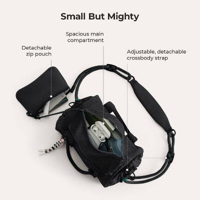 Bagsmart REIKI 5.5L Mesh Mini Duffle Bag - Black