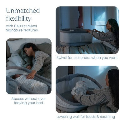 HALO Innovations BassiNest Connected Swivel Sleeper 3.0 Smart Baby Bassinet - Gray (LOCAL PICKUP ONLY)
