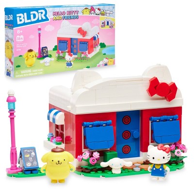 Hello Kitty and Friends Hello Kitty's Dream Cafe Building Set with Hello Kitty, Cinnamoroll, and Pompompurin Minifigures
