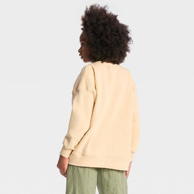 Women's Oversized Pullover Sweatshirt Wild Fable Yellow Fruit S
