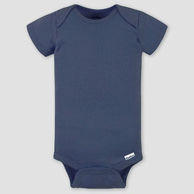 Gerber Baby 5pk Short Sleeve Onesie - Cream Newborn: Cotton Knit Bodysuits, Pullover with Crotch Snap, Machine Washable