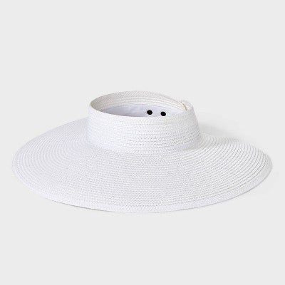Womens Straw Visor Hat: Packable Midweight Woven Headwear