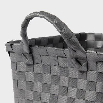 Woven Plastic Basket Small Gray - Brightroom