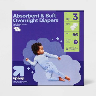 Disposable Overnight Diapers - Size 3 - 66ct - up&up
