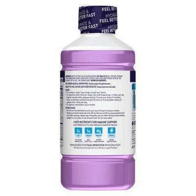 Pedialyte Immune Support Electrolyte Solution Hydration Drink - Grape - 33.8 fl oz