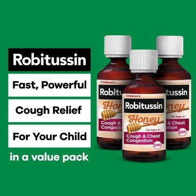 Children's Robitussin Cough & Chest Congestion DM Relief Liquid - Dextromethorphan - Honey - 4 fl oz