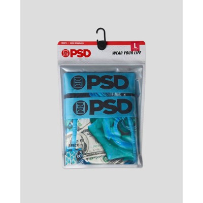 PSD Men's Rose Floral Print Briefs - Blue XL