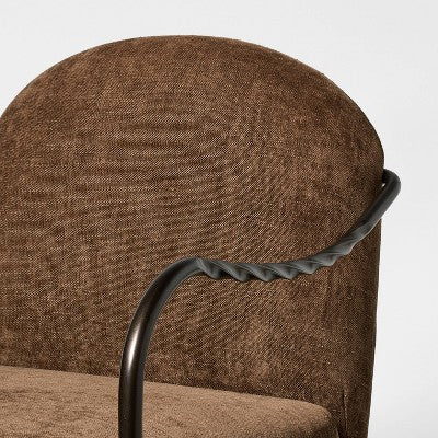 Twisted Metal Upholstered Accent Chair Chocolate Brown - Threshold designed with Studio McGee (LOCAL PICKUP ONLY)