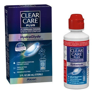 2 PACK!!!! Clear Care Plus with HydraGlyde Lens Solution - 3 fl oz